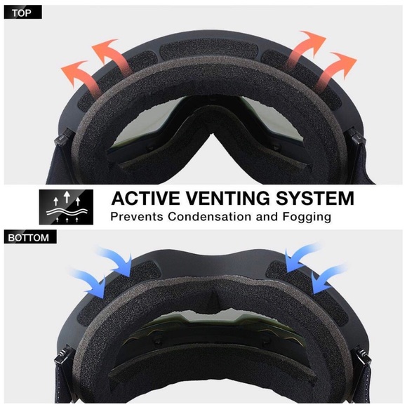 ZIONOR X Ski Snowboard Goggles OTG Black/Silver - Picture 4 of 8